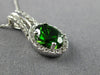 ESTATE 1.54CT DIAMOND & AAA GREEN GARNET 14KT WHITE GOLD 3D OVAL HALO PENDANT