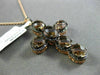 ESTATE LARGE 10.76CT BLACK DIAMOND & SMOKY TOPAZ 14KT ROSE GOLD CROSS PENDANT
