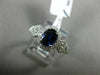 ESTATE WIDE 1.78CT DIAMOND & SAPPHIRE 18KT WHITE GOLD OVAL HALO ENGAGEMENT RING