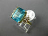 ESTATE LARGE 4.50CT DIAMOND & AAA BLUE APATITE 14KT YELLOW GOLD ENGAGEMENT RING