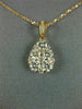 ESTATE LARGE .97CT DIAMOND 18KT ROSE GOLD 3D CLUSTER TEAR DROP FLOATING PENDANT
