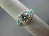 ESTATE 1.34CT DIAMOND & AAA PARAIBA 14K WHITE GOLD INFINITY HALO ENGAGEMENT RING