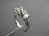 ESTATE .90CT DIAMOND 14K WHITE GOLD 3 STONE SEMI MOUNT 3D ENGAGEMENT RING #17613