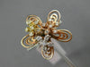 ESTATE WIDE .36CT DIAMOND 14KT WHITE YELLOW ROSE GOLD 3D STAR FLOWER LOVE RING