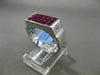 ESTATE 2.88CT DIAMOND & AAA RUBY 18KT WHITE GOLD 3D ETOILE RECTANGULAR MENS RING