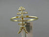 ESTATE WIDE .12CT ROUND DIAMOND 14KT YELLOW GOLD 3D LUCKY FISH SKELETON FUN RING