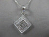 ESTATE PRINCESS DIAMOND SOLITARE 14KT WHITE GOLD FILIGREE SQUARE PENDANT #4240