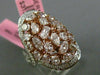 ESTATE EXTRA LARGE 3.71CT WHITE & PINK DIAMOND 18KT GOLD OVAL INFINITY LOVE RING