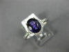 ESTATE 1.10CT DIAMOND & AAA OVAL AMETHYST 14KT WHITE GOLD 3D SEMI HALO FUN RING