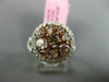 ESTATE GIA 1.86CT MULTI COLOR DIAMONDS 18K 2 TONE GOLD HEART & LOVE CLUSTER RING