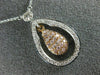 ESTATE .84CT WHITE & PINK DIAMOND 18KT WHITE & ROSE GOLD 3D TEAR DROP NECKLACE