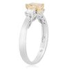 ESTATE 1.37CT WHITE & FANCY YELLOW DIAMOND 18KT TWO TONE GOLD 3D ENGAGEMENT RING