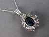 LARGE 3.11CT DIAMOND & AAA SAPPHIRE 14KT WHITE GOLD 3D FLOATING PENDANT #27929