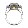 ESTATE 4.09CT WHITE & FANCY YELLOW DIAMOND 18KT TWO TONE GOLD 3D ENGAGEMENT RING