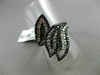ESTATE WIDE 2.38CT WHITE & BLACK DIAMOND 14KT WHITE GOLD 3D MULTI LEAF LOVE RING