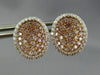LARGE 2.16CT WHITE & PINK DIAMOND 18KT WHITE & ROSE GOLD OVAL HALO STUD EARRINGS