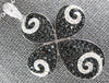 ESTATE LARGE 2.68CT WHITE & BLACK DIAMOND 18KT WHITE GOLD INFINITY CROSS PENDANT