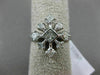 ESTATE WIDE .88CT PRINCESS CUT DIAMOND 14K WHITE GOLD 3D SNOWFLAKE FUN LOVE RING
