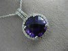 ESTATE LARGE 5.49CT DIAMOND & AMETHYST 14KT WHITE GOLD FILIGREE FLOATING PENDANT