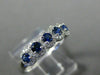 ESTATE .60CT DIAMOND & AAA SAPPHIRE 14KT WHITE GOLD 3D 5 STONE ANNIVERSARY RING