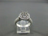 ESTATE 14KT WHITE GOLD SEMI MOUNT ENGAGEMENT RING. 3D ROUND HALO DESIGN