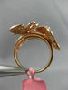 ESTATE LARGE .74CT WHITE & PINK DIAMOND 18KT WHITE & ROSE GOLD 3D BUTTERFLY RING