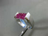 ESTATE WIDE 3.10CT AAA EXTRA FACET RUBY 18KT WHITE GOLD 3D RECTANGULAR MENS RING
