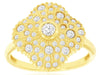 LARGE .60CT DIAMOND 14K YELLOW GOLD MULTI ROW ETOILE FLORAL GEOMETRICAL FUN RING