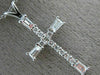 ESTATE .38CT ROUND & BAGUETTE DIAMOND 14KT WHITE GOLD CROSS PENDANT #20232