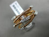 ESTATE .16CT DIAMOND 18KT WHITE & ROSE GOLD 3D MULTI ROW CRISS CROSS MESH RING