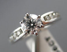 ESTATE WIDE .91CT ROUND DIAMOND 14KT WHITE GOLD SOLITAIRE ENGAGEMENT RING #21702
