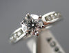 ESTATE WIDE .91CT ROUND DIAMOND 14KT WHITE GOLD SOLITAIRE ENGAGEMENT RING #21702