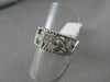 ANTIQUE WIDE .25CT DIAMOND 18KT WHITE GOLD FILIGREE FLOWER ETERNITY RING #264