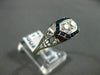 ANTIQUE .70CT OLD MINE DIAMOND & AAA SAPPHIRE 14K WHITE GOLD FILIGREE RING 20969
