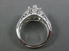 ESTATE LARGE .57CT DIAMOND 18KT WHITE GOLD FILIGREE SEMI MOUNT ENGAGEMENT RING