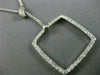 ESTATE 1.09CT DIAMOND 14KT WHITE GOLD 3D OPEN SQUARE LARIAT NECKLACE 16.5" #6600