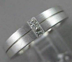 ESTATE WIDE 0.16CTW DIAMOND 14KT WHITE GOLD 2 STONE PRINCESS CUT FUN RING #14391