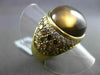 ESTATE MASSIVE 22.27CTW FANCY DIAMOND & AAA SMOKY TOPAZ 18KT YELLOW GOLD RING