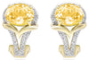 2.63CT DIAMOND & AAA CITRINE 14KT YELLOW GOLD OVAL & ROUND V SHAPE FUN EARRINGS