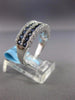 ESTATE 1CT DIAMOND & SAPPHIRE 14KT WHITE GOLD MULTI ROW WEDDING ANNIVERSARY RING