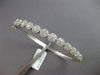 2.19CT DIAMOND 18KT WHITE GOLD MULTI FLOWER SEMI ETERNITY CUFF BANGLE BRACELET