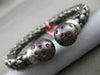 ESTATE 1.20CT RUBY 14KT WHITE & BLACK GOLD 3D FLEXIBLE HAMMERED BANGLE BRACELET