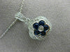 ESTATE 1.05CT DIAMOND & AAA SAPPHIRE 14KT WHITE GOLD 3D FLOWER FILIGREE PENDANT