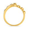 .36CT DIAMOND 14K YELLOW GOLD ROUND BEZEL & PRONG 2 ROW CRISS CROSS LOVE RING