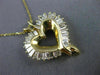 ESTATE 1.80CT BAGUETTE CUT DIAMOND 14KT YELLOW GOLD 3D OPEN HEART PENDANT #12019