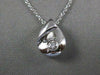 ESTATE DIAMOND SOLITAIRE TEARDROP 18KT WHITE GOLD MODERN PENDANT F VS #7561