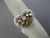 ESTATE LARGE 2.52CT WHITE & PINK DIAMOND 18KT 2 TONE GOLD HEART SHAPE LOVE RING