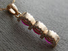 ESTATE .88CT DIAMOND & AAA RUBY 14KT ROSE GOLD 3D PAST PRESENT FUTURE PENDANT