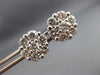 ESTATE LARGE 1.57CT ROUND DIAMOND 14KT WHITE GOLD FLOWER CLUSTER EARRINGS #22436