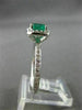 ESTATE 1.31CT AAA EMERALD & DIAMOND 14KT WHITE GOLD HALO ENGAGEMENT RING #22244